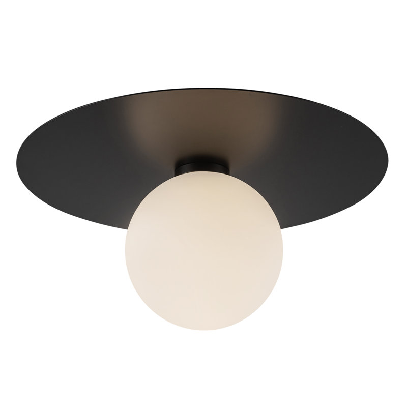 Elixir Flush Mount, Black/White, 7.38" H x 14.1" W x 14.1" W, Black