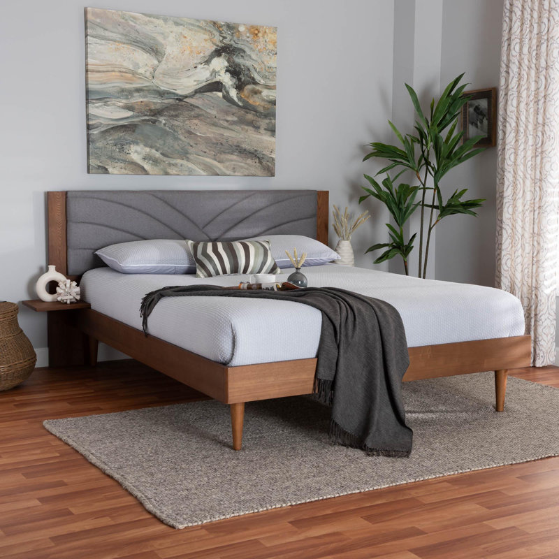 Lit plateforme tapissier avec rangement Aadin, Grand