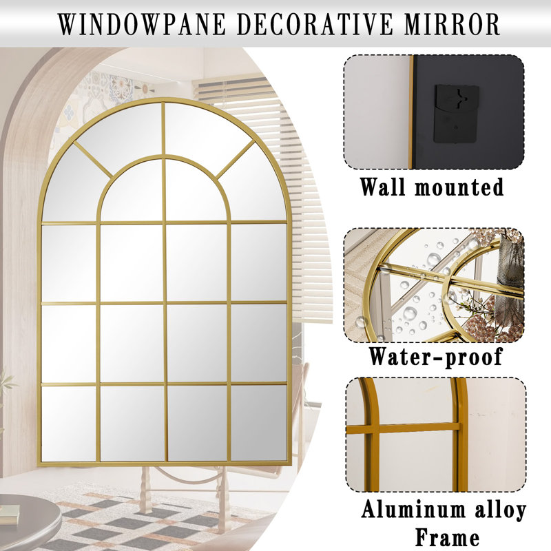 Miroir mural Elaine, 36 po x 24 po, Or