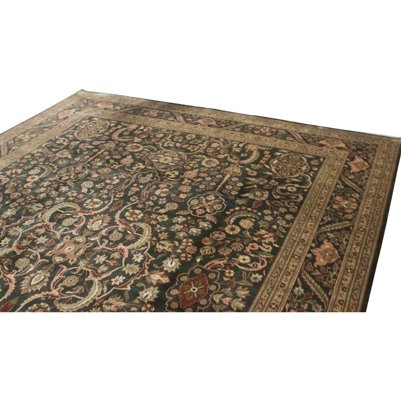 Hand Knotted Wool Oriental Area Rug in Black