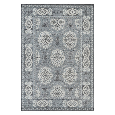 5' X 7' Blue Medallion Power Loom Area Rug