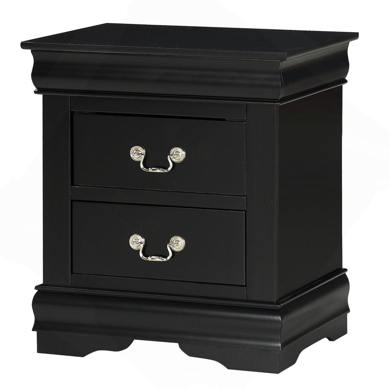 Table de chevet 1 tiroir Louis Philip, Noir