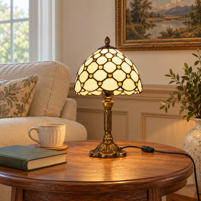 Lampe de table en verre coloré de style Tiffany 13,4 po (ampoule incluse)
