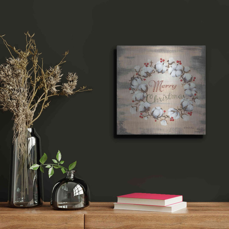 «Cotton Wreath Holiday» par Pam Britton, H 12 po x l 12 po
