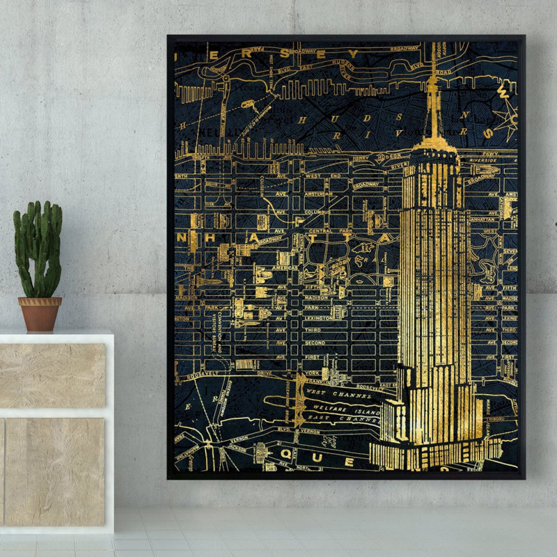 «Gold City Blue Print» sur toile