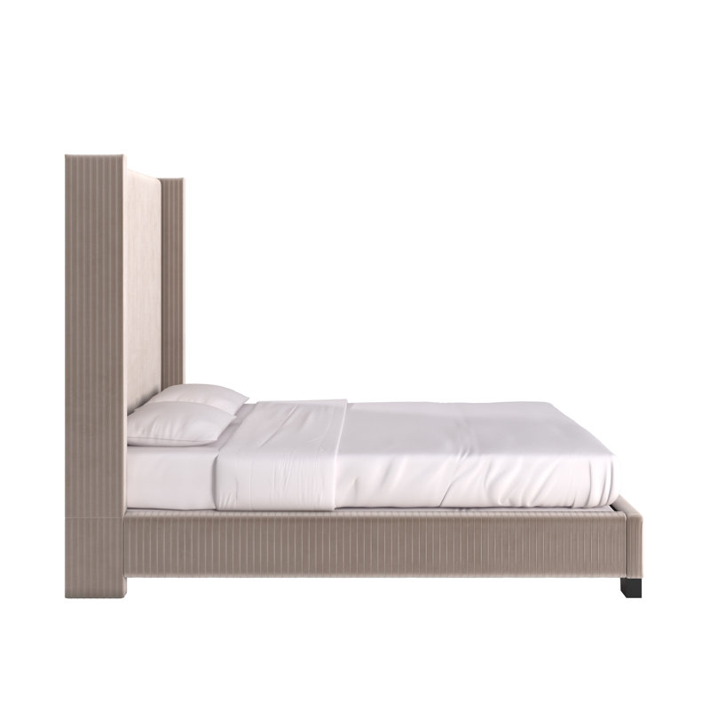 Solon Upholstered Wingback Bed