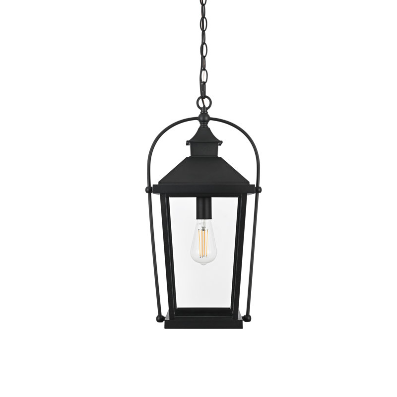 Luminaire suspendu d'extérieur noir 21 pouces Allyiah