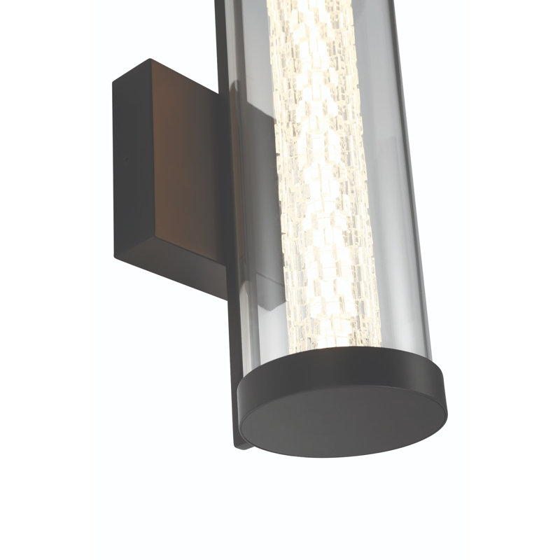 Applique murale d'extérieur 1 lumière DEL Savron en noir, H 14 po x l 4,75 po x P 6,5 po