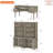 2 - Piece Office Set, 56" Executive Desk & Set Of 2 Bookcases With Glass Doors, Wash Grey