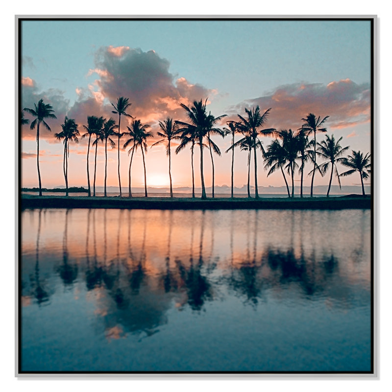 «Big Island Palms» par Danita Delimont, H 37,5 po x l 37,5 po x P 2 po, Argent