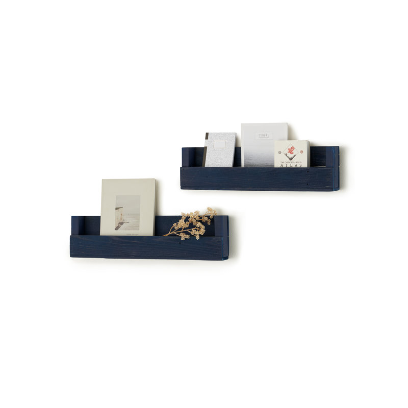 8" H x 28" W Chip Resistant Floating Shelf, Navy