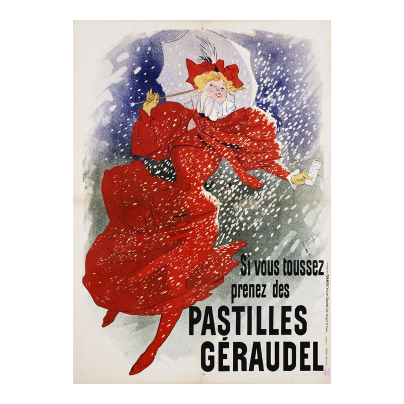 «Pastilles Geraudel» par Jules Chéret - Estampe numérique, H 20 po x l 16 po