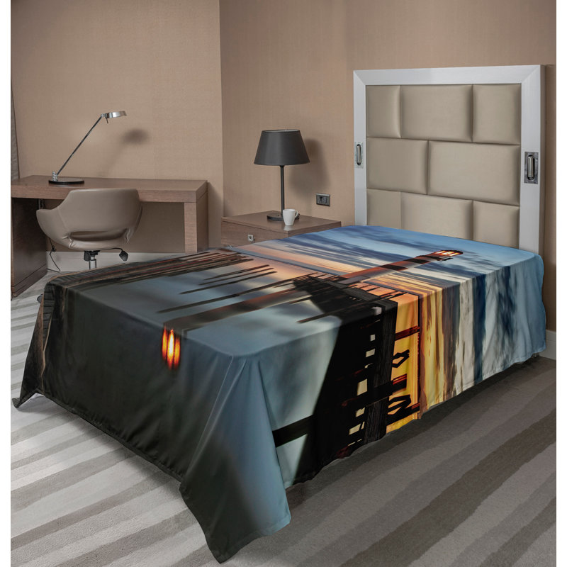 Multicolore Ambesonne, Drap plat pour lit simple