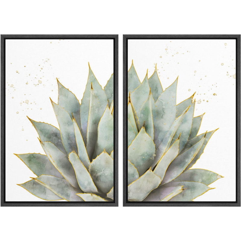 Pastel, aquarelle, vert, désert, plante grasse, nature sauvage, illustrations, chic, gros plan, coloré, Noir