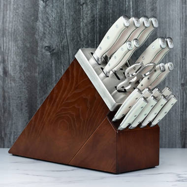  Viking Culinary Cutlery Set with Light Walnut Color Block, 17  Piece, Premium German Steel Blades, Ergonomic Design, All Essential Knife  Types, Dishwasher Safe: Home & Kitchen