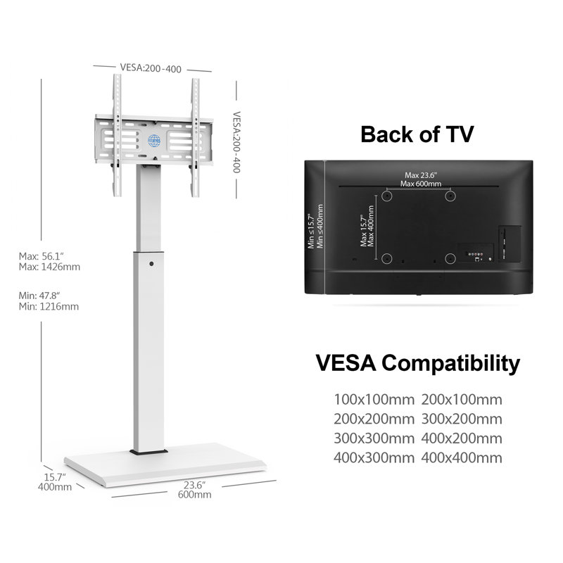 Fitueyes Single Screen Floor Stand Mount