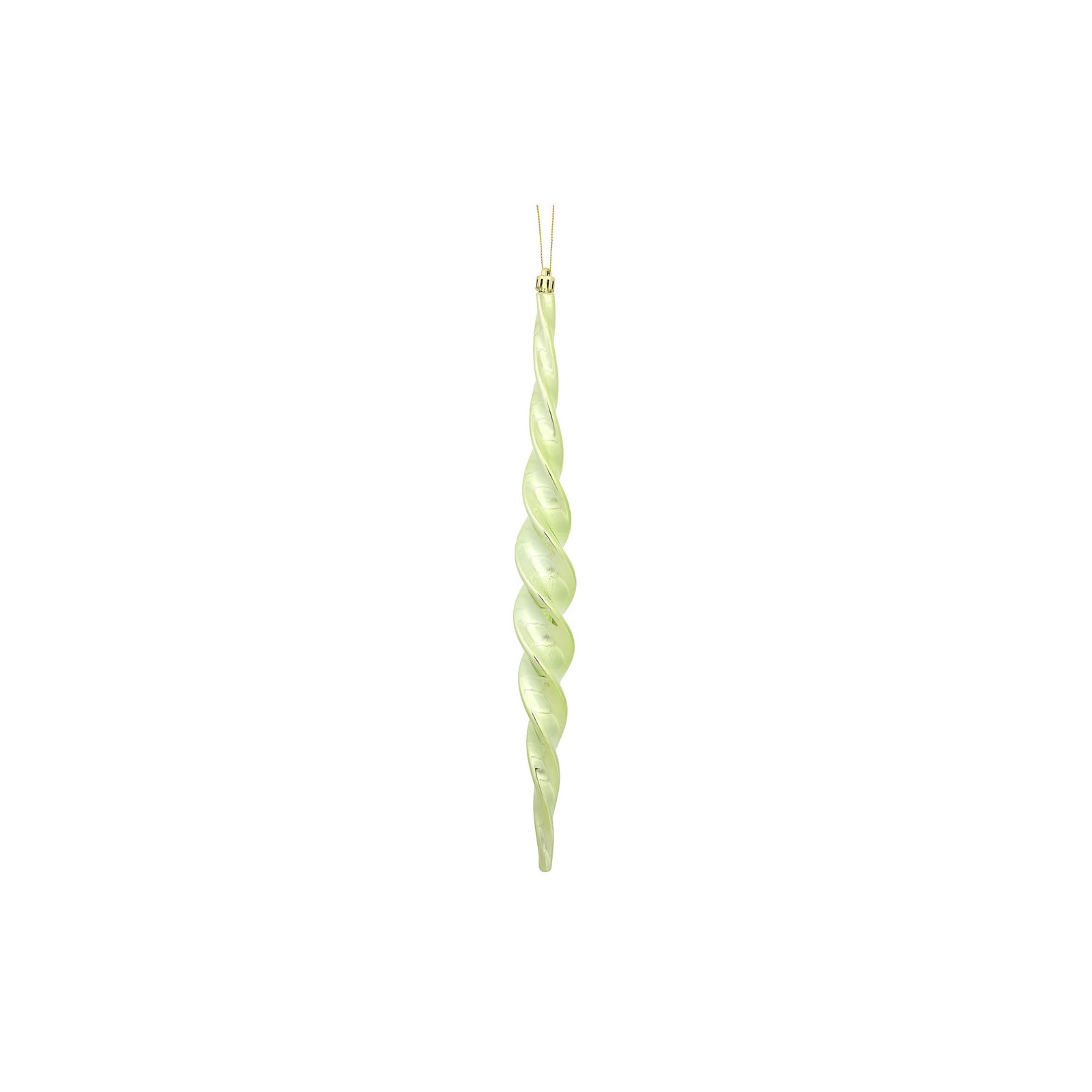 Shiny Spiral Icicle Christmas Ornament, Celadon
