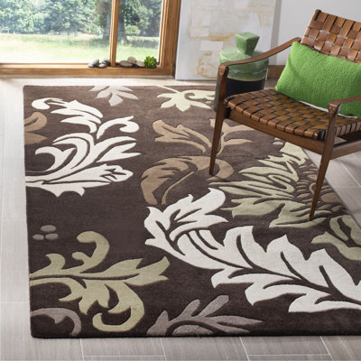 Tapis floral en laine et viscose touffeté à la main Avayah Soho