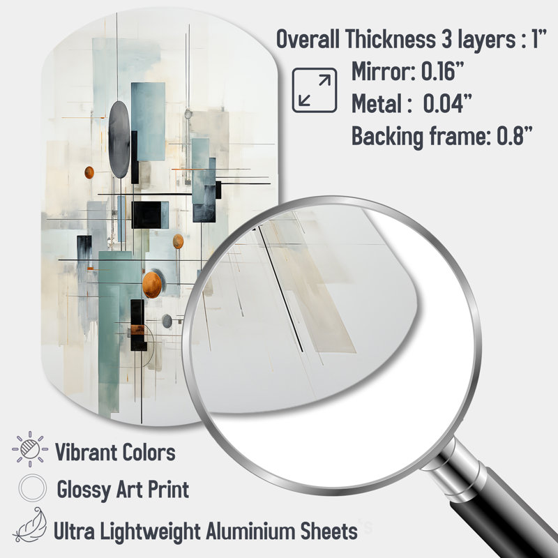 Grey Suprematism Geometric Symphony II - Abstract Suprematism Cylinder Shape Metal Wall Sculpture, 31" H x 19" W x 1" D