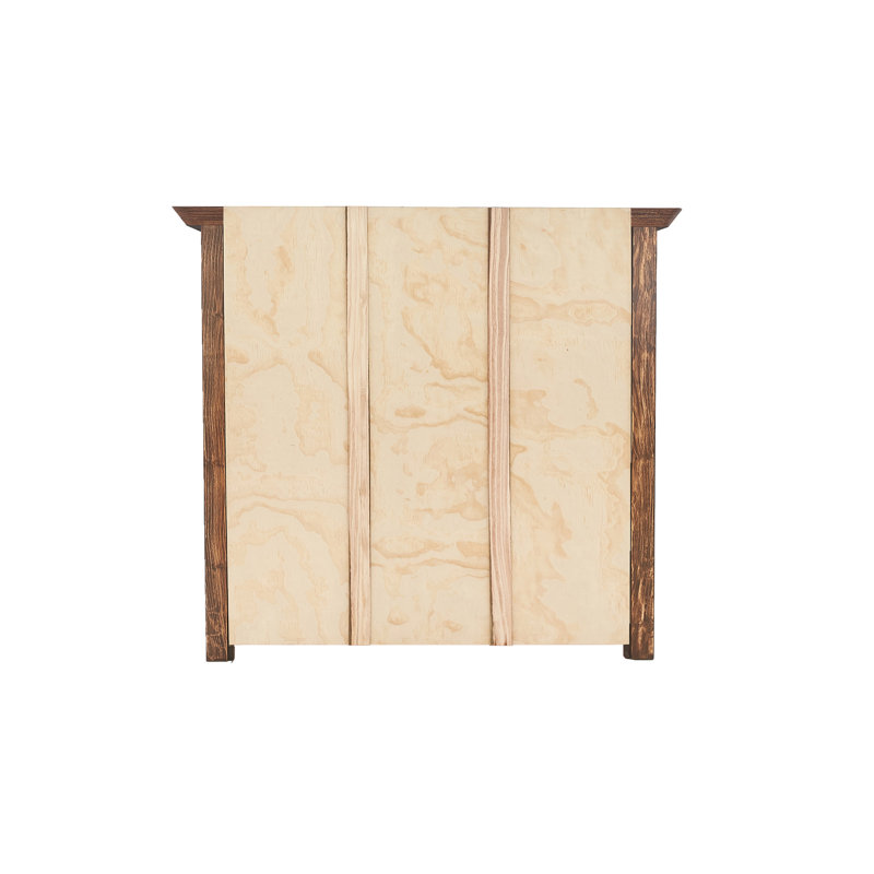 Bibliothèque en bois massif Arise-Sun, (3 tablettes) H 35,4 po x l 35,2 po x P 13,3 po, Lavis clair