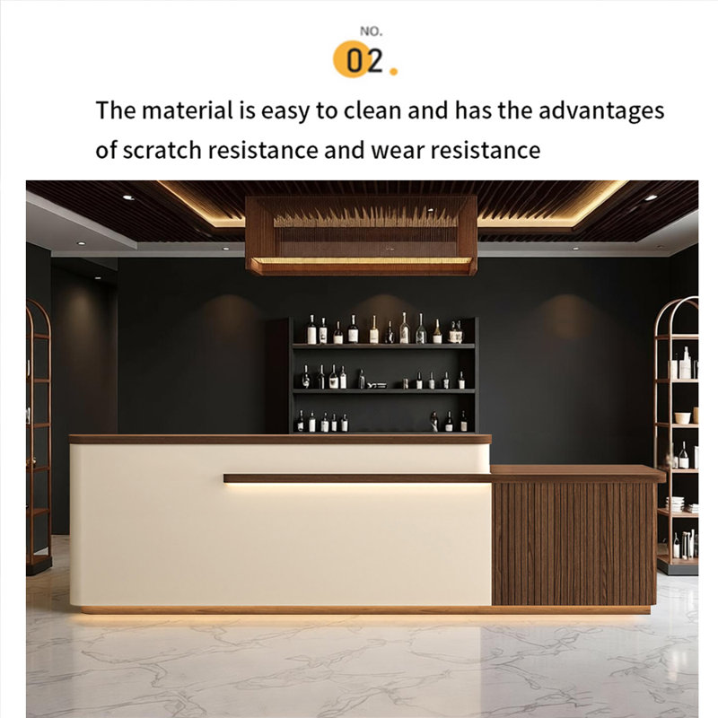 Comptoir de bar Retro Chic, Beige/Walnut