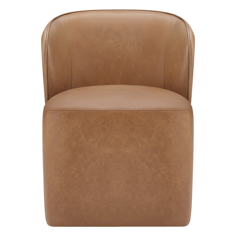 Chaise rembourrée Niha, Cognac