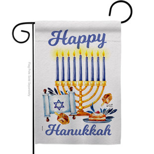 Double Sided 18.5'' H x 13'' W Polyester Hanukkah Garden Flag