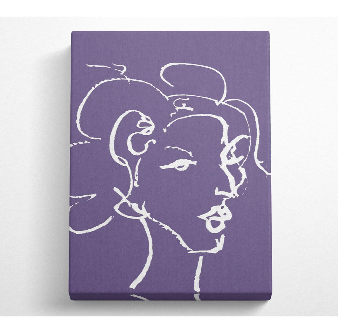 Pretty Lady Sketch Lilac - Kunstdrucke auf Leinwand