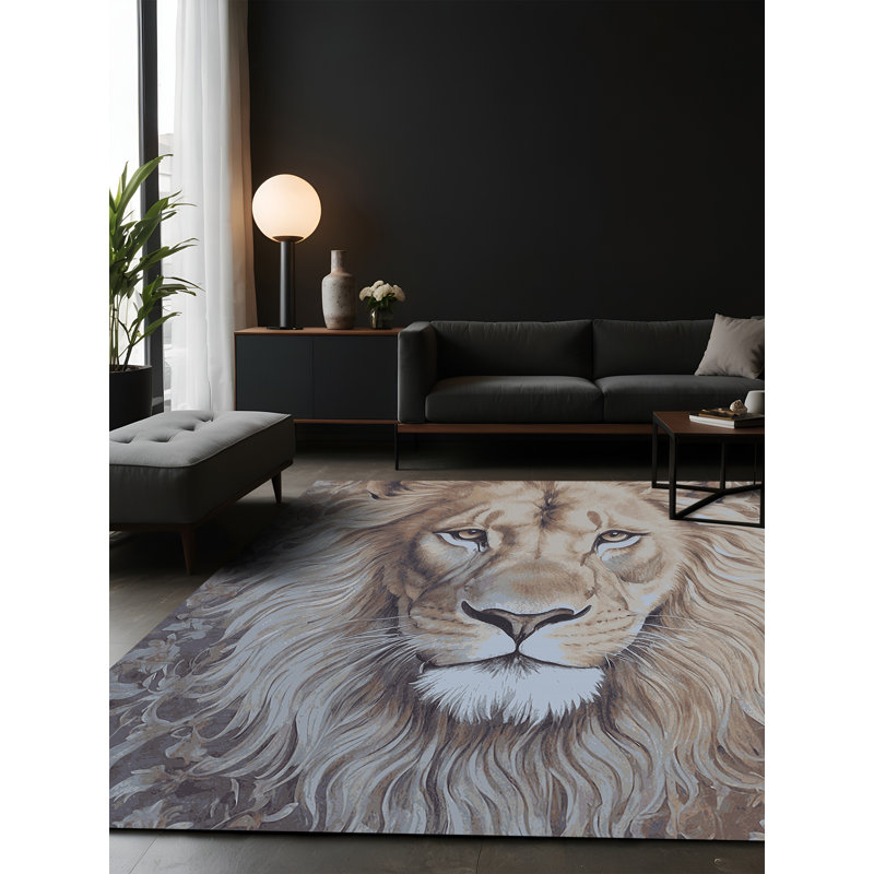 Tapis gris soyeux et moelleux, Rectangle 7 pi x 9 pi