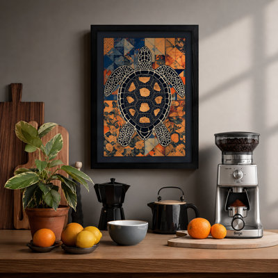 Sea Turtle Geometric - Framed Print