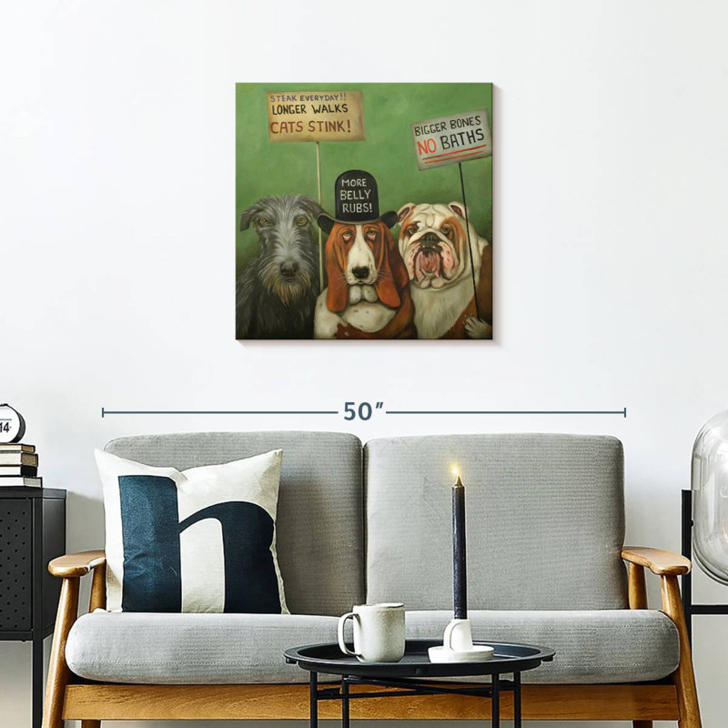 Ketti Dogs On Strike, 24" H x 24" W