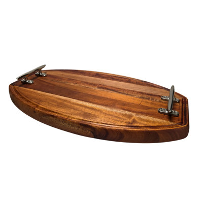  Boat-Style Butcher Block Serving Tray with Cleats (12×18×1.5–2)