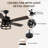 52'' Farmhouse Caged Ceiling Fan With Light Kit and Remote, Dual Finish Blades Reversible Ceiling Fan with light