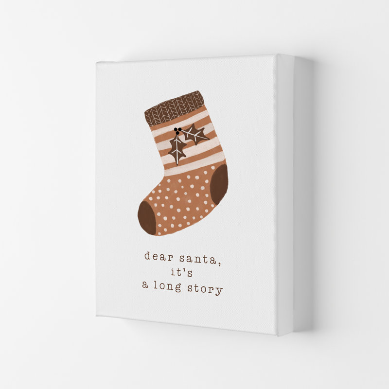 Dear Santa It's A Long Story By Orara - Print, 59cm H x 42cm W x 1cm D, No Framed