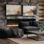 Ensemble de 2 estampes en cuivre rustique élégantes dans un cadre noir, 18 po x 24 po-1718069538-1718069547