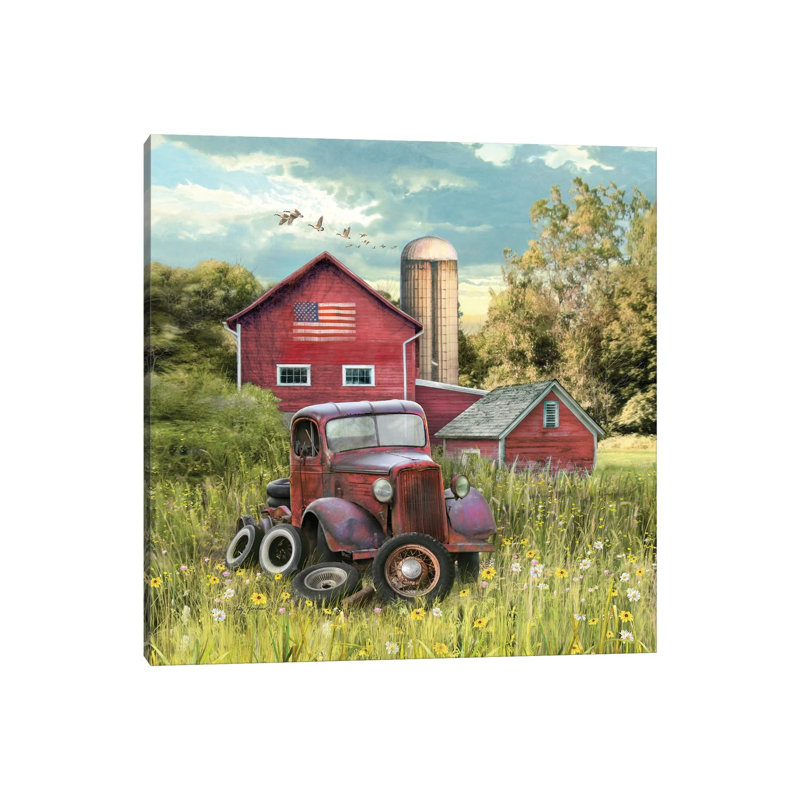 Patriotic Farm - Print on Canvas, Wrapped Canvas, 66.04 cm H x 66.04 cm W x 3.175 cm D