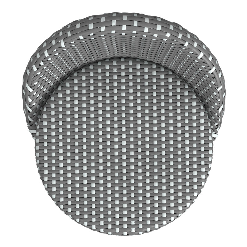 Tobias Outdoor Rattan and Metal Low Back Counter stool, Gray/White