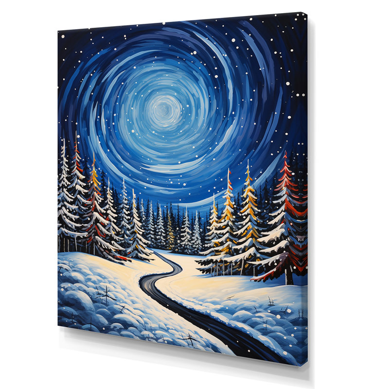 Frosty Pathway Road Into Winter Embrace III, Toile tendue, H 20 po x l 12 po x P 1 po