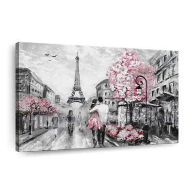 " Pink Paris Canvas Print "