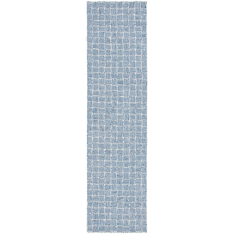 Travyn Hand Tufted Wool Pile And Cotton With Latex Striped Rug, Runner 2'3" x 7'