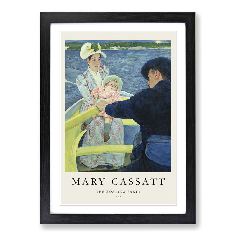 The Boating Party by Mary Cassatt - Picture Frame Painting, 36cm H x 27cm W x 2cm D, Black Framed
