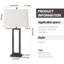 Ensemble de lampe de table en métal 28,5 po avec port USB, ports de type C et prise de courant intégrée Jalob-888338853