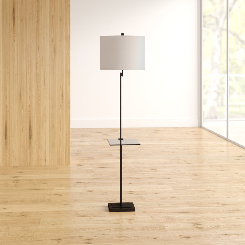 Aahaan 64'' Dark Bronze Tray Table Floor Lamp