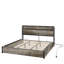 Ensemble de chambre à coucher pour très grand lit rustique et campagnard 3 pièces Tryston, gris-118138205-118138199