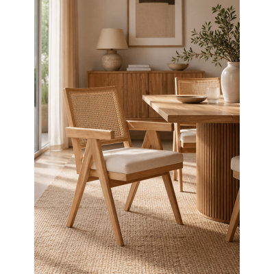 Chaise avec accoudoirs en velours Cordual
