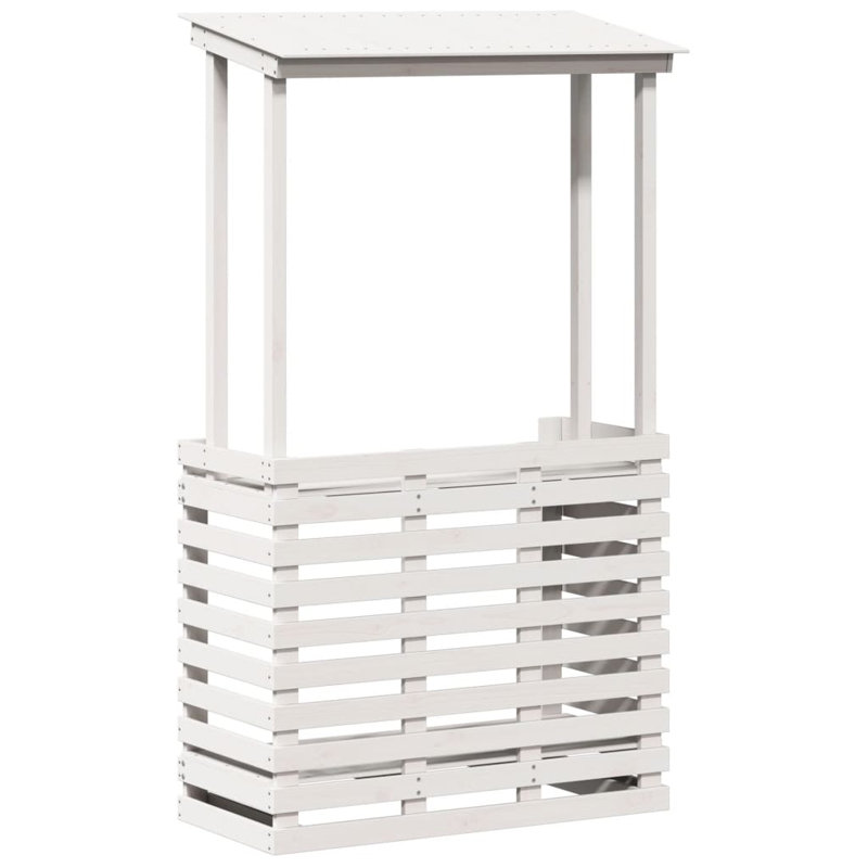 Delshire Rectangular Outdoor Bar Table , 112.5cm cm W 57cm cm D, White