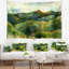 Tapisserie aquarelle montagnes vertes Landscape-28503207