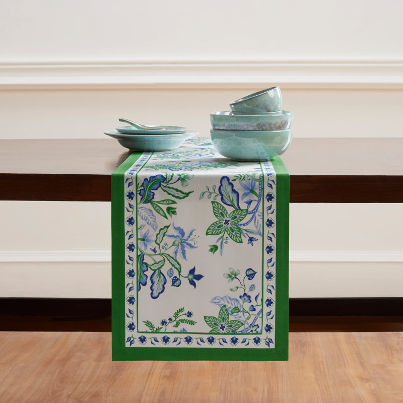 Flora - 100% Cotton Table Runner, 90" x 14"