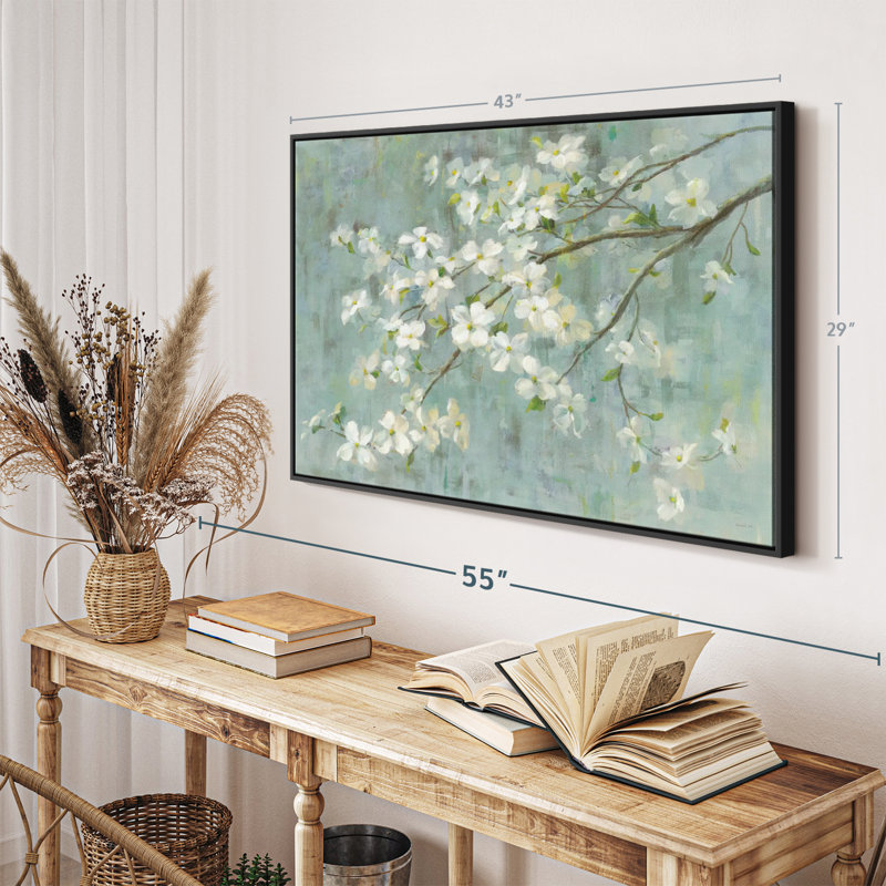 " Dogwood In Spring On Blue Canvas Print "