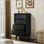 Commode double à 4 tiroirs de style rétro avec design biseauté pour un rangement élégant et organisé